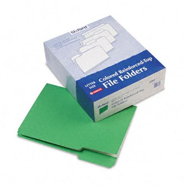Pendaflex Pendaflex R15213BGR Two-Ply- Reinforced File Folders- 1/3 Cut- Top Tab- Letter- Green- 100/Box R15213BGR - main